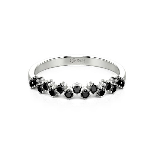 Jeulia Round Cut Sterling Silver Women's Band