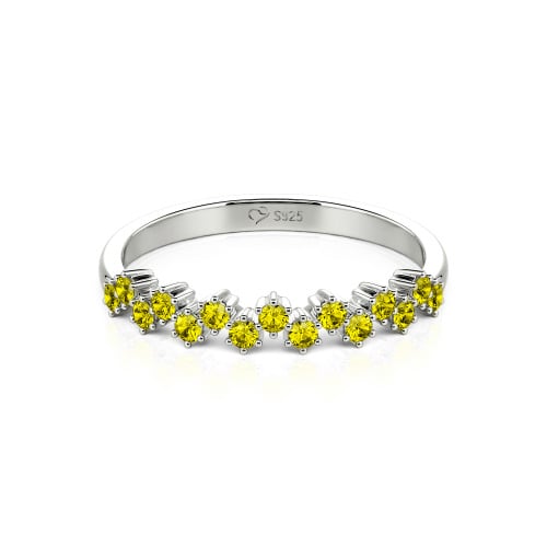 Jeulia Round Cut Sterling Silver Women's Band