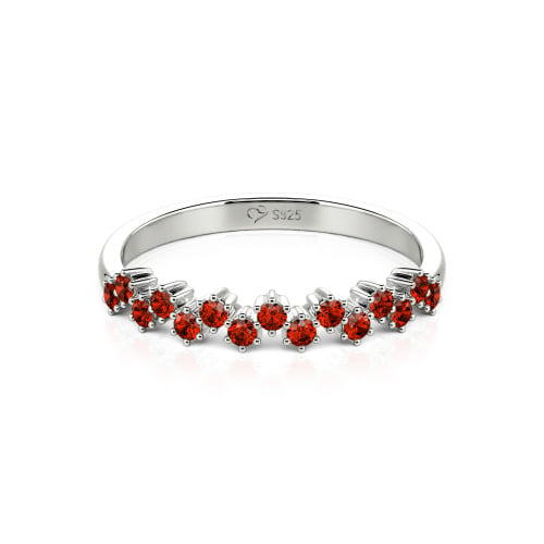 Jeulia Round Cut Sterling Silver Women's Band