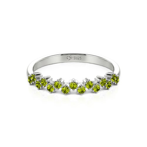 Jeulia Round Cut Sterling Silver Women's Band
