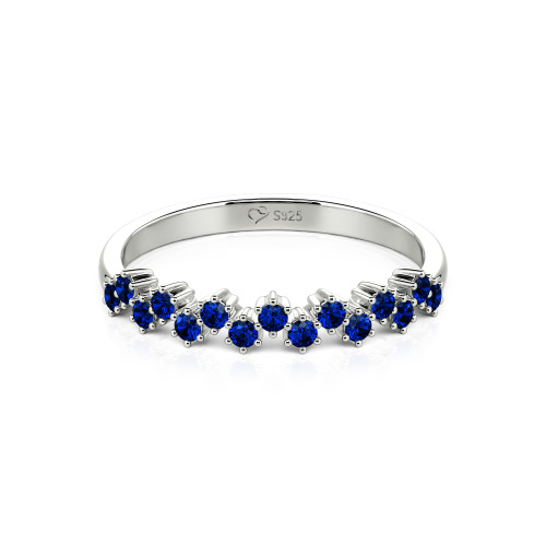 Jeulia Round Cut Sterling Silver Women's Band
