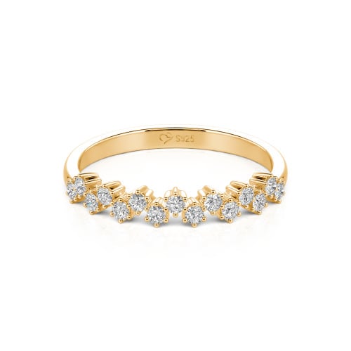 Jeulia Round Cut Sterling Silver Women's Band