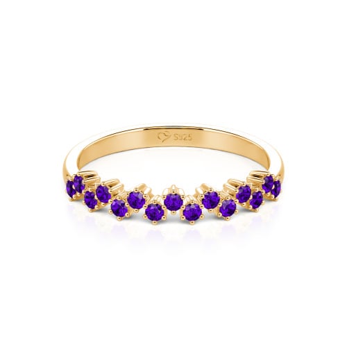 Jeulia Round Cut Sterling Silver Women's Band