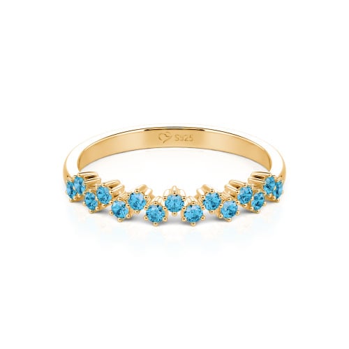 Jeulia Round Cut Sterling Silver Women's Band
