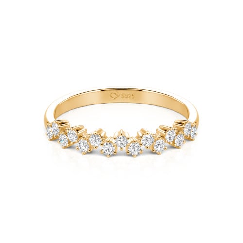 Jeulia Round Cut Sterling Silver Women's Band