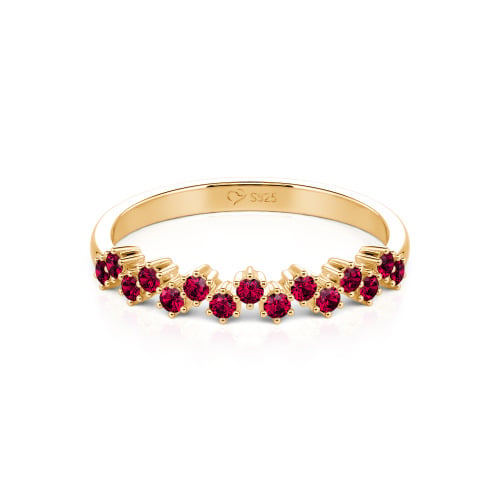 Jeulia Round Cut Sterling Silver Women's Band