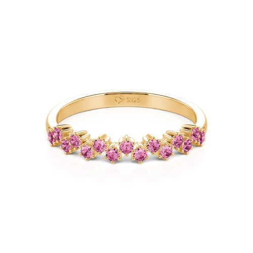 Jeulia Round Cut Sterling Silver Women's Band