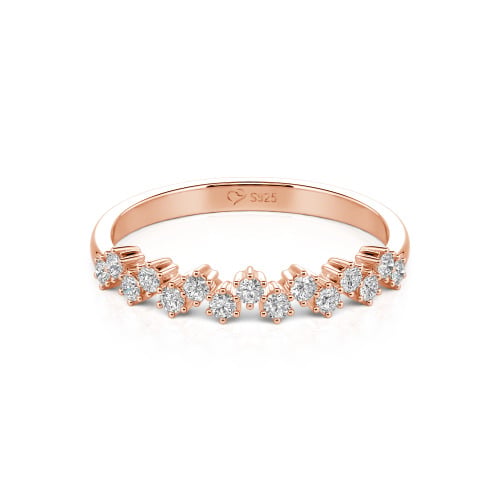 Jeulia Round Cut Sterling Silver Women's Band