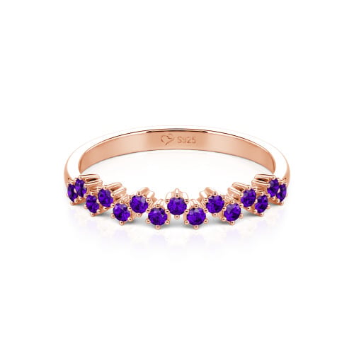 Jeulia Round Cut Sterling Silver Women's Band