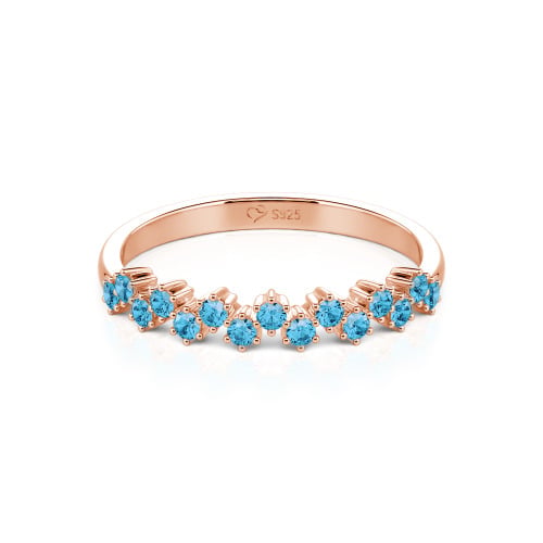 Jeulia Round Cut Sterling Silver Women's Band