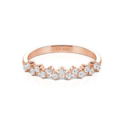Jeulia Round Cut Sterling Silver Women's Band