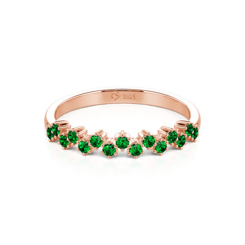 Jeulia Round Cut Sterling Silver Women's Band
