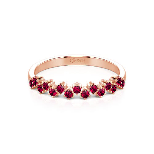 Jeulia Round Cut Sterling Silver Women's Band