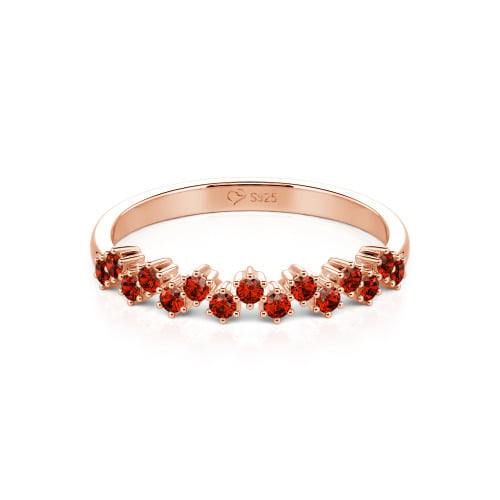 Jeulia Round Cut Sterling Silver Women's Band