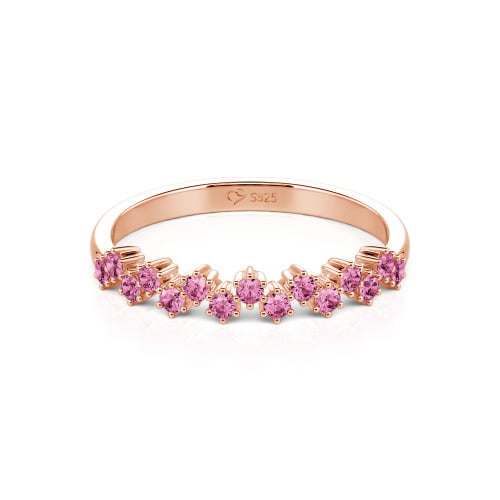 Jeulia Round Cut Sterling Silver Women's Band