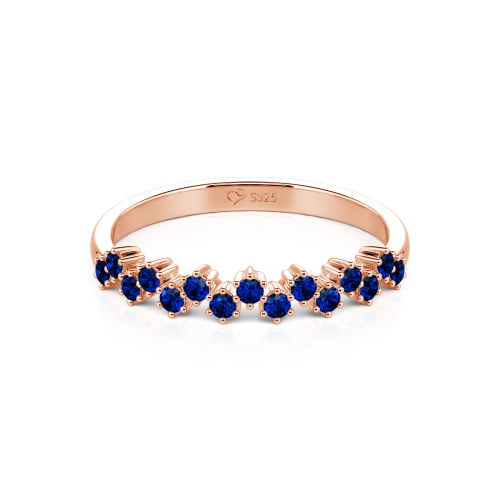 Jeulia Round Cut Sterling Silver Women's Band