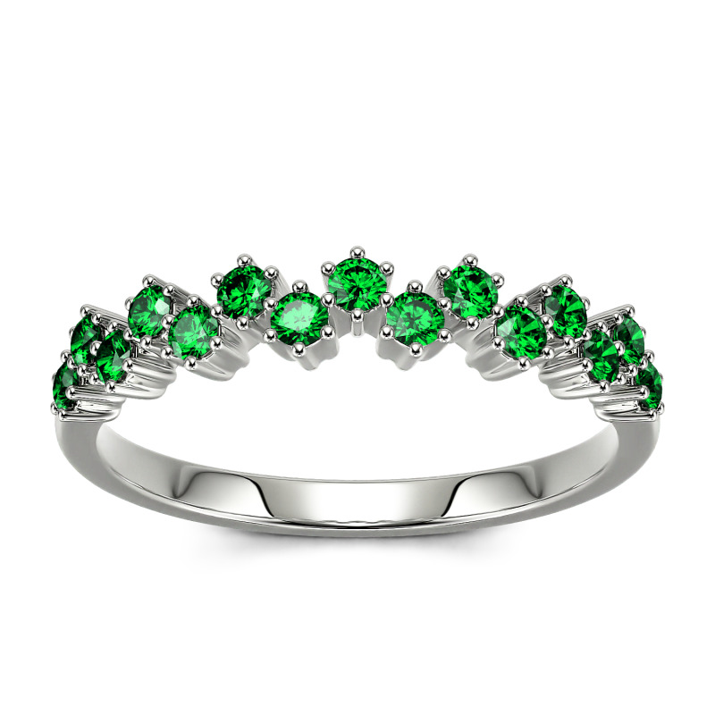 Jeulia Round Cut Sterling Silver Women's Band