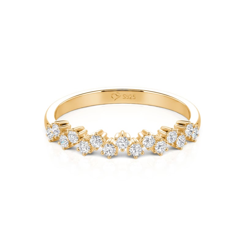 Jeulia Round Cut Sterling Silver Women's Band