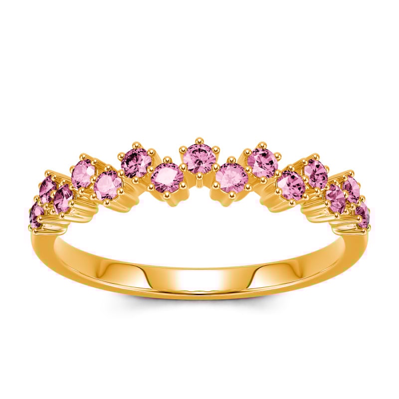 Jeulia Alliance pour femme Bague Coupe Ronde Argent Sterling