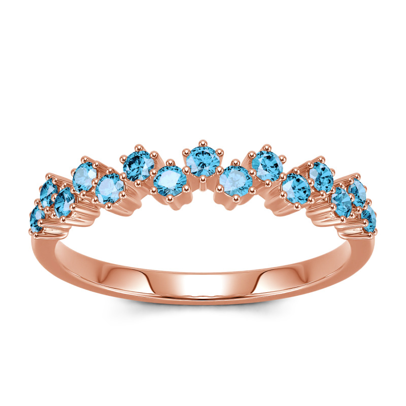 Jeulia Round Cut Sterling Silver Women's Band