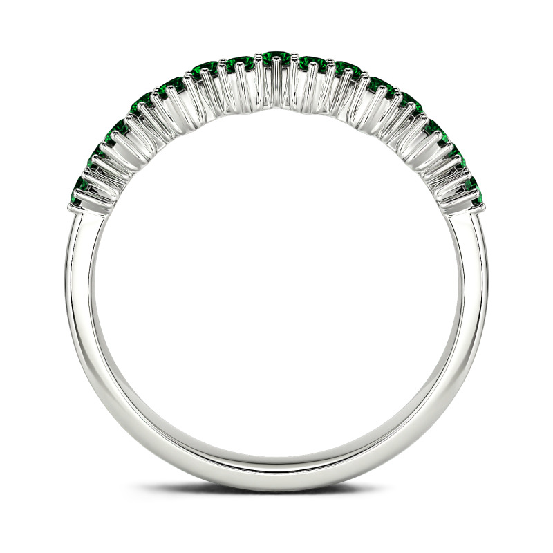 Jeulia Round Cut Sterling Silver Women's Band