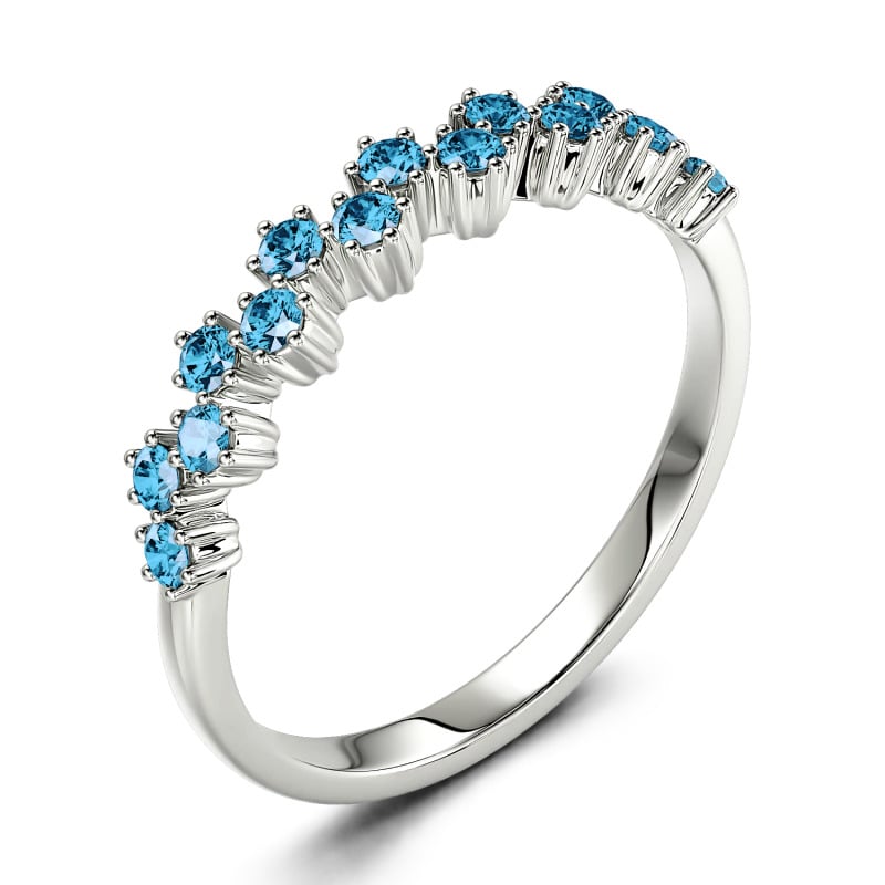 Jeulia Fedine di Fidanzamento Taglio Rotondo per Donna In Argento Sterling