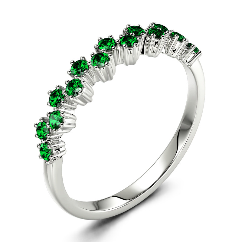 Jeulia Round Cut Sterling Silver Women's Band