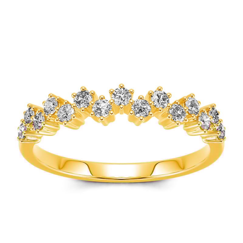 Jeulia 10K/14K/18K Gold Platinum Round Cut Band