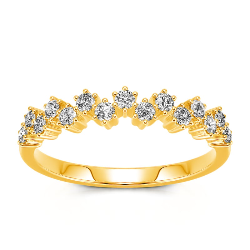 Jeulia 10K/14K/18K Gold Platinum Round Cut Band