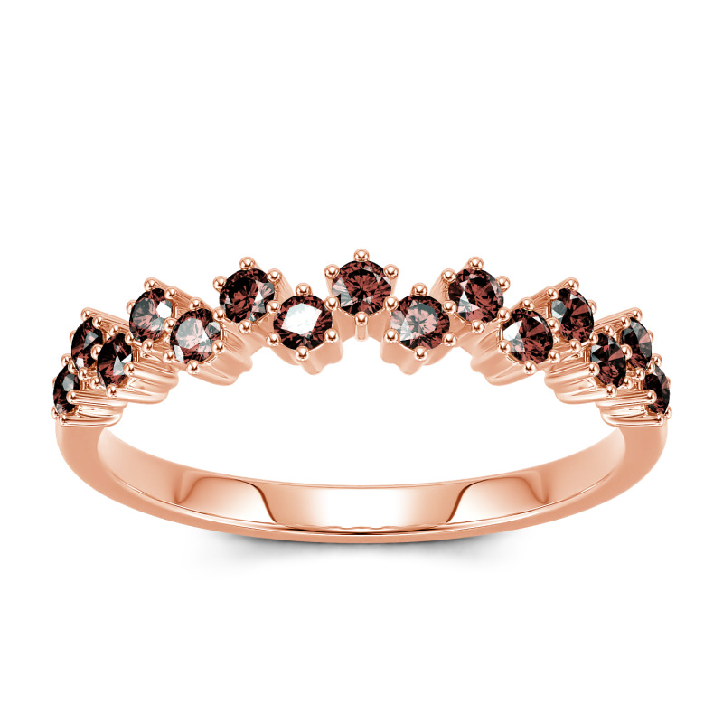 Jeulia Anillo 10K/14K/18K oro simple churumbela con corte redondo para mujer