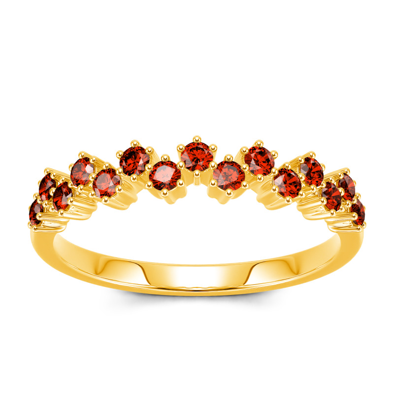 Jeulia ラウンドカット 10K 14K 18K ゴールド プラチナ リング