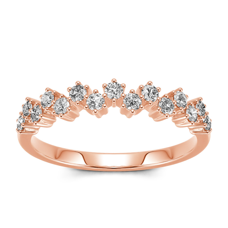 Jeulia Fedine di Fidanzamento In 10K/14K/18K Oro Platino Taglio Rotondo per Donna