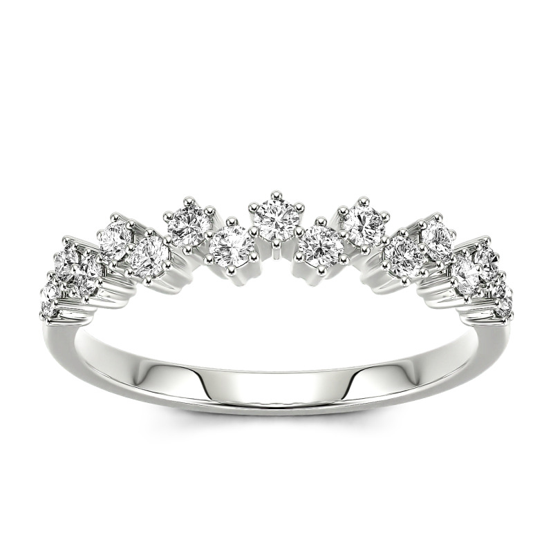 Jeulia Bague 10K/14K/18K Or Platine Moissanite  Coupe Ronde