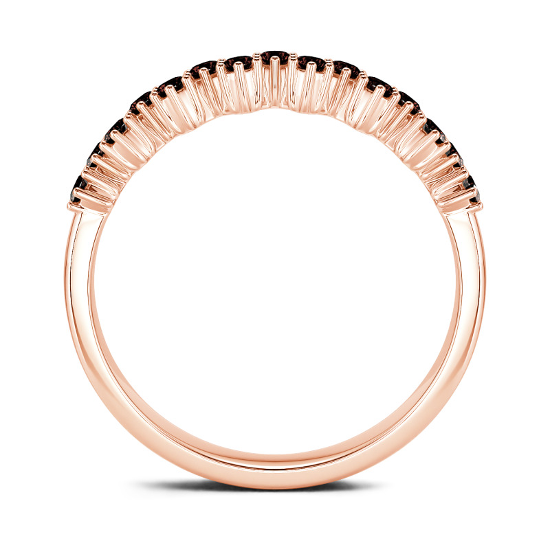 Jeulia Anillo 10K/14K/18K oro simple churumbela con corte redondo para mujer