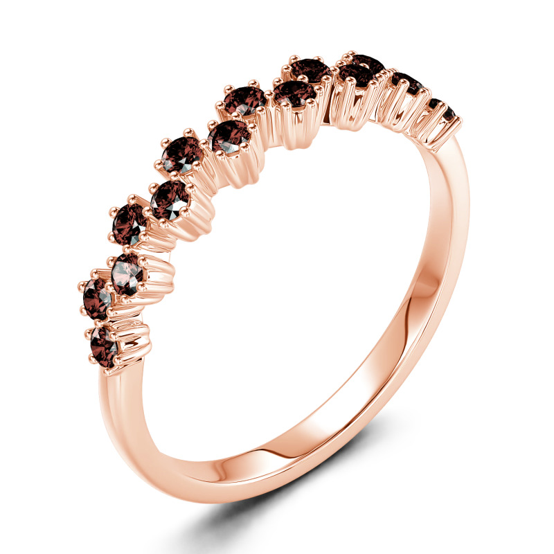Jeulia Anillo 10K/14K/18K oro simple churumbela con corte redondo para mujer