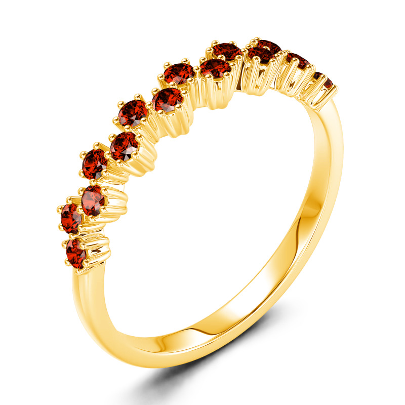 Jeulia ラウンドカット 10K 14K 18K ゴールド プラチナ リング