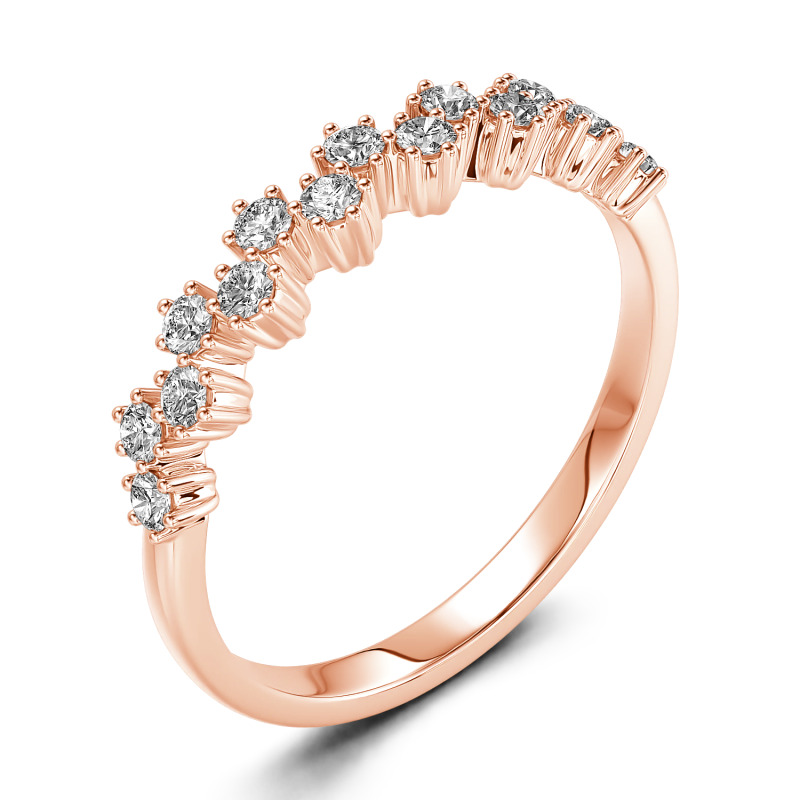 Jeulia Fedine di Fidanzamento In 10K/14K/18K Oro Platino Taglio Rotondo per Donna