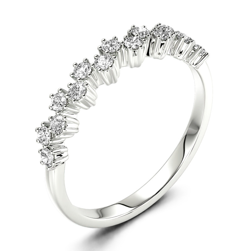 Jeulia Bague 10K/14K/18K Or Platine Moissanite  Coupe Ronde