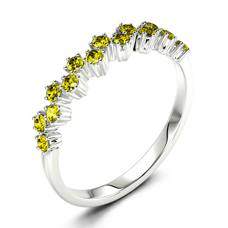 Jeulia 10K/14K/18K Gold Platinum Round Cut Band