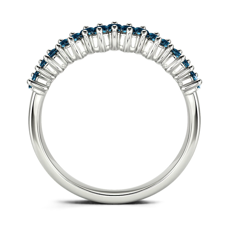 Jeulia Emerald Cut Sterling Silver Women's Band