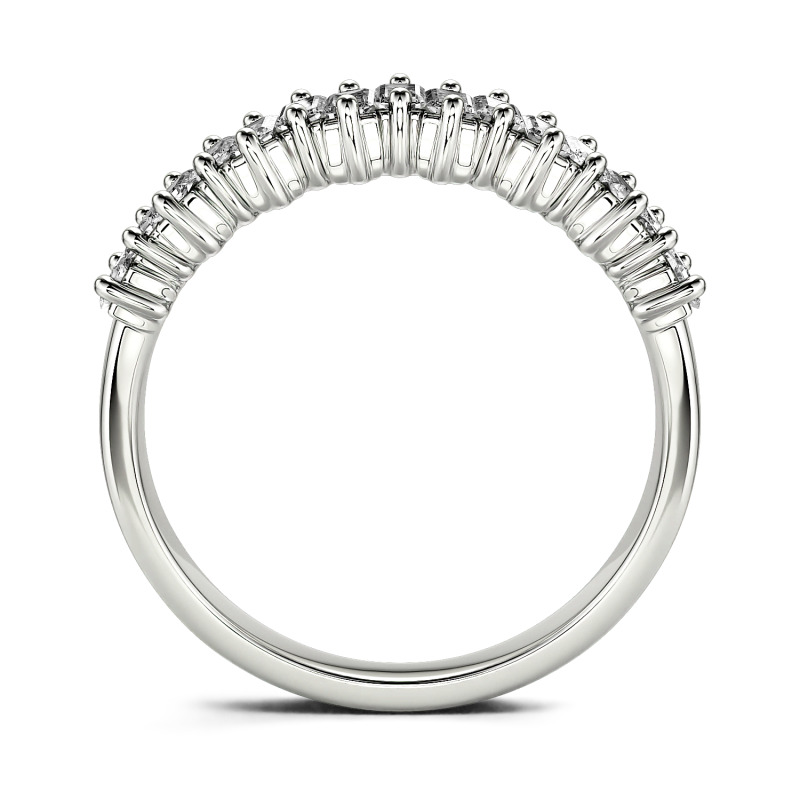 Jeulia Alliance pour femme Bague Coupe Émeraude Argent Sterling