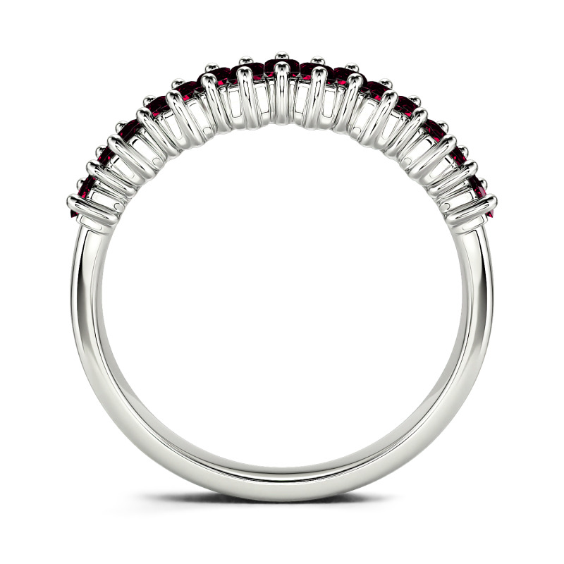 Jeulia Alliance pour femme Bague Coupe Émeraude Argent Sterling