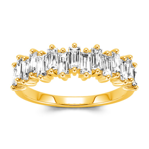 Jeulia 10K/14K/18K Gold Platinum Emerald Cut Band
