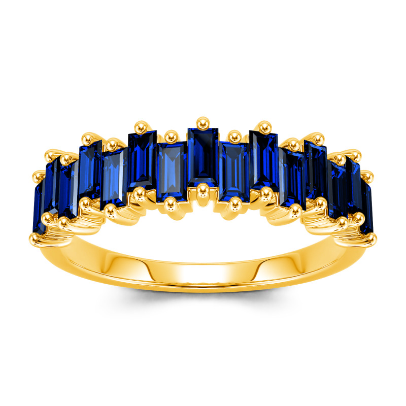 Jeulia Anillo 10K/14K/18K oro churumbela corte esmeralda de boda para mujer