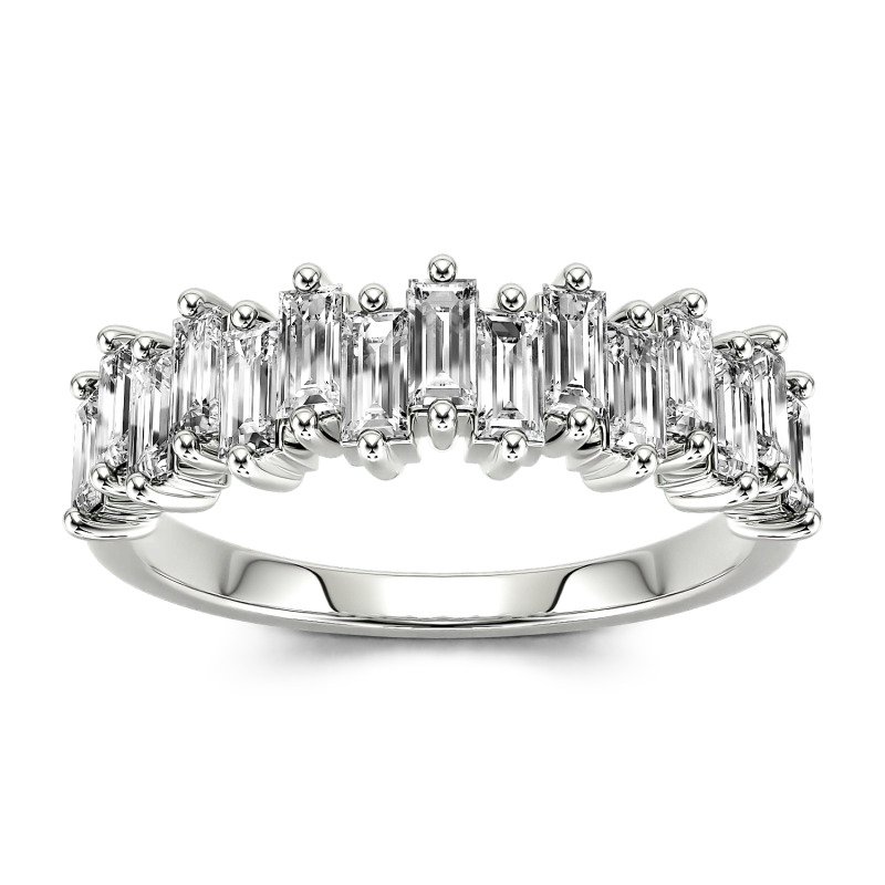 Jeulia Anillo 10K/14K/18K oro churumbela corte esmeralda de boda para mujer