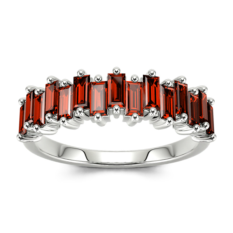 Jeulia Anillo 10K/14K/18K oro churumbela corte esmeralda de boda para mujer