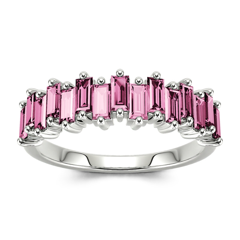 Jeulia Anillo 10K/14K/18K oro churumbela corte esmeralda de boda para mujer