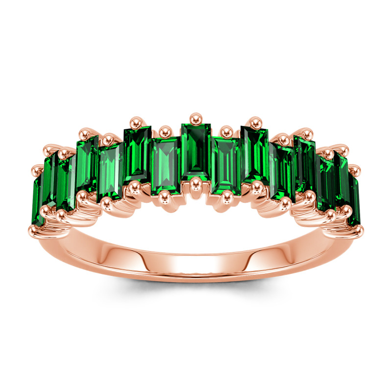 Jeulia Bague 10K/14K/18K Or Platine Moissanite  Coupe Émeraude