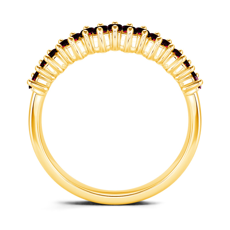 Jeulia Anillo 10K/14K/18K oro churumbela corte esmeralda de boda para mujer