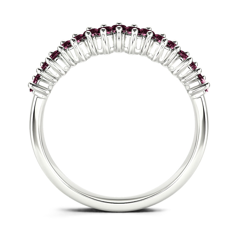 Jeulia Anillo 10K/14K/18K oro churumbela corte esmeralda de boda para mujer